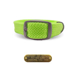 Mendota Pet Double Braided Name Tag Collar- Lime Green