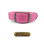 Mendota Pet Double Braided Name Tag Collar- Pink