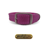 Mendota Pet Double Braided Name Tag Collar- Raspberry