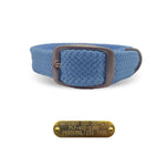 Mendota Pet Double Braided Name Tag Collar- Sky Blue