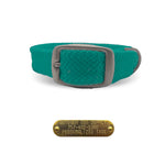 Mendota Pet Double Braided Name Tag Collar- Teal