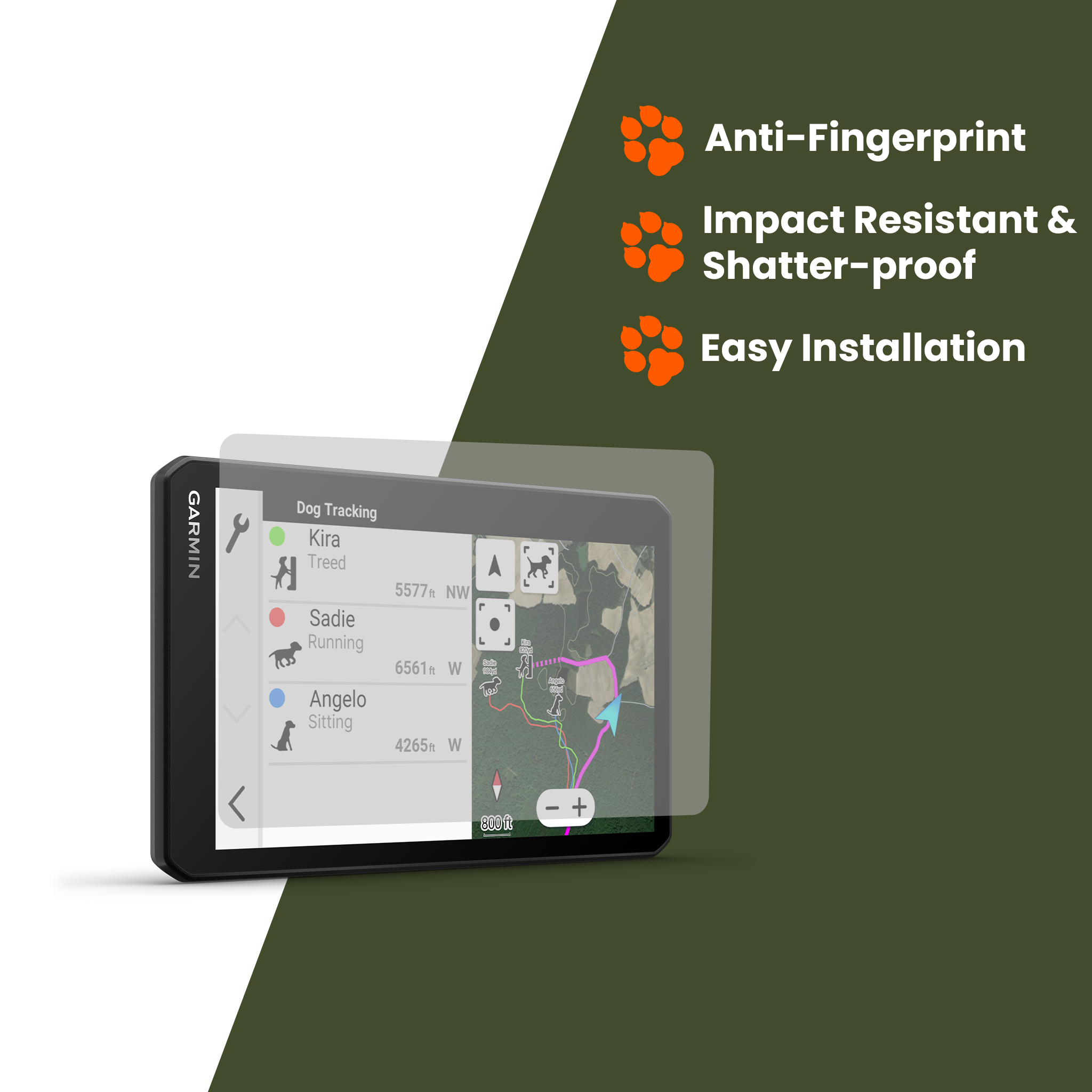 Flexible iron screen protector for Garmin DriveTrack 72 shatter-proof
