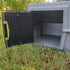 close up of the inside of the kennel with cold weather kennel door covers