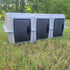 The Triple Kennel by easy loader kennels with Cold Weather Kennel Door Covers
