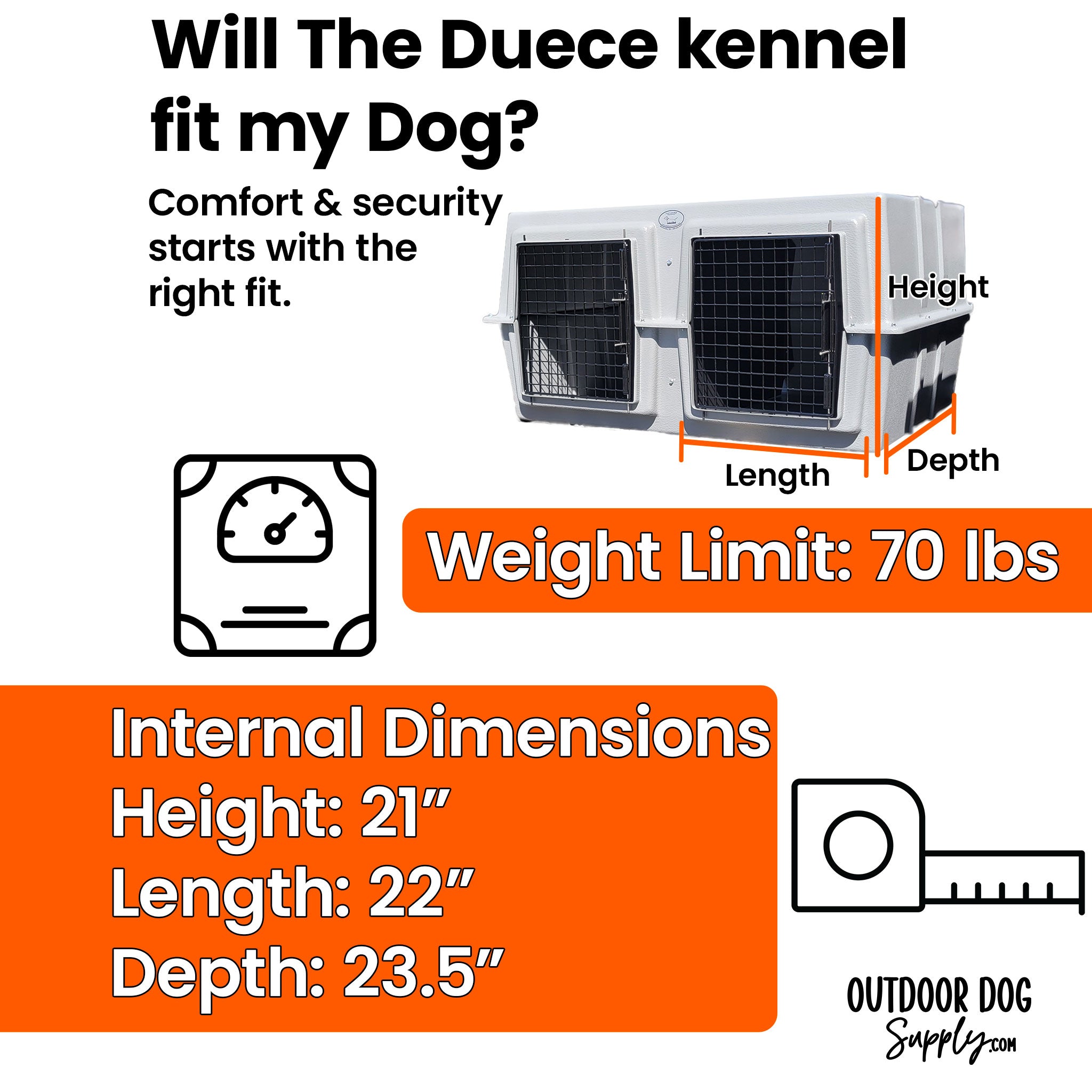 Double Bay Two-Dog Kennel For Small Trucks, ATV's, & SUV's The Duece By Easy Loader Dog Kennels