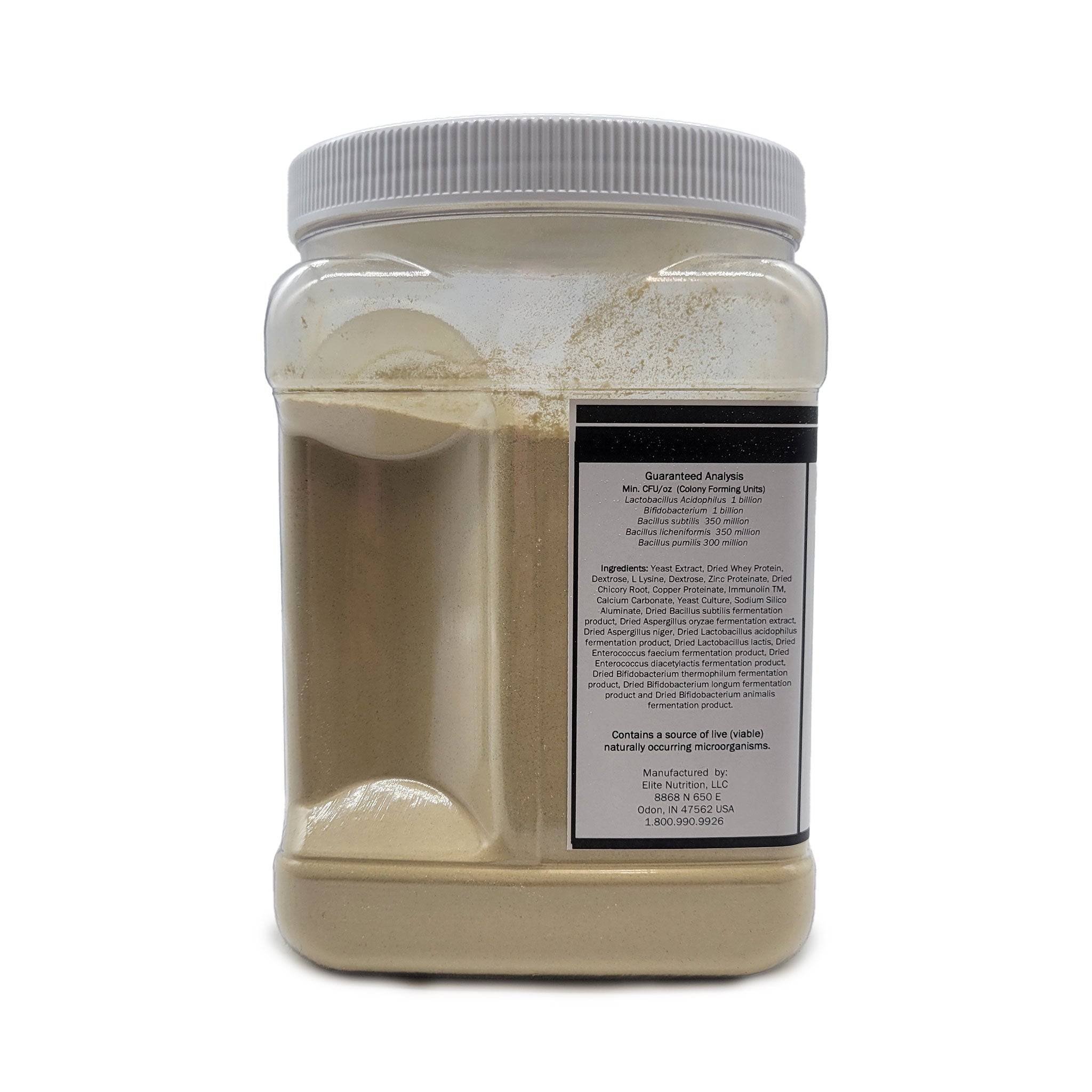 ingredients for Happy Dog Plus Prebiotic & Probiotic Supplement By Elite Nutrition