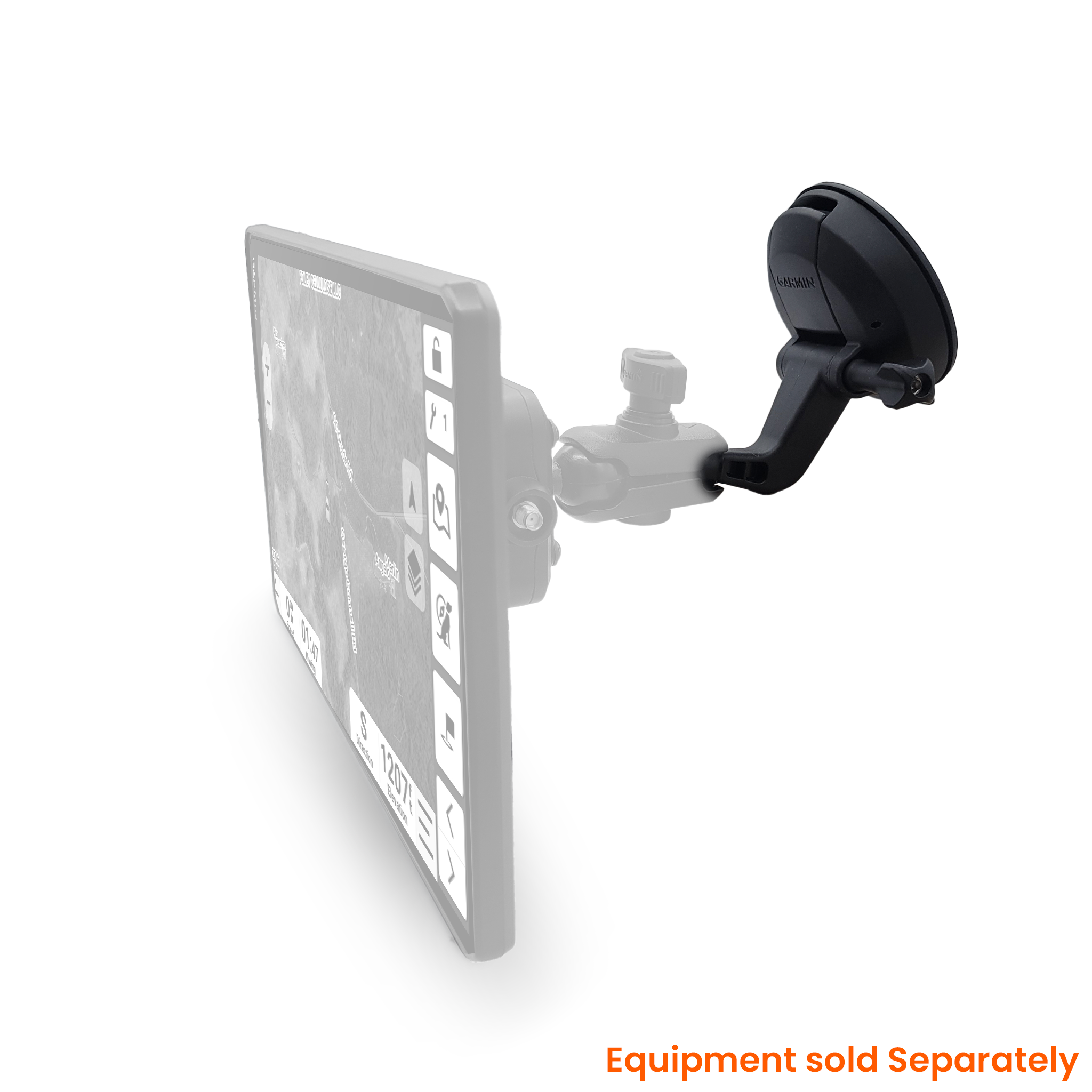 front of Garmin Alpha XL on a suction cup window mount