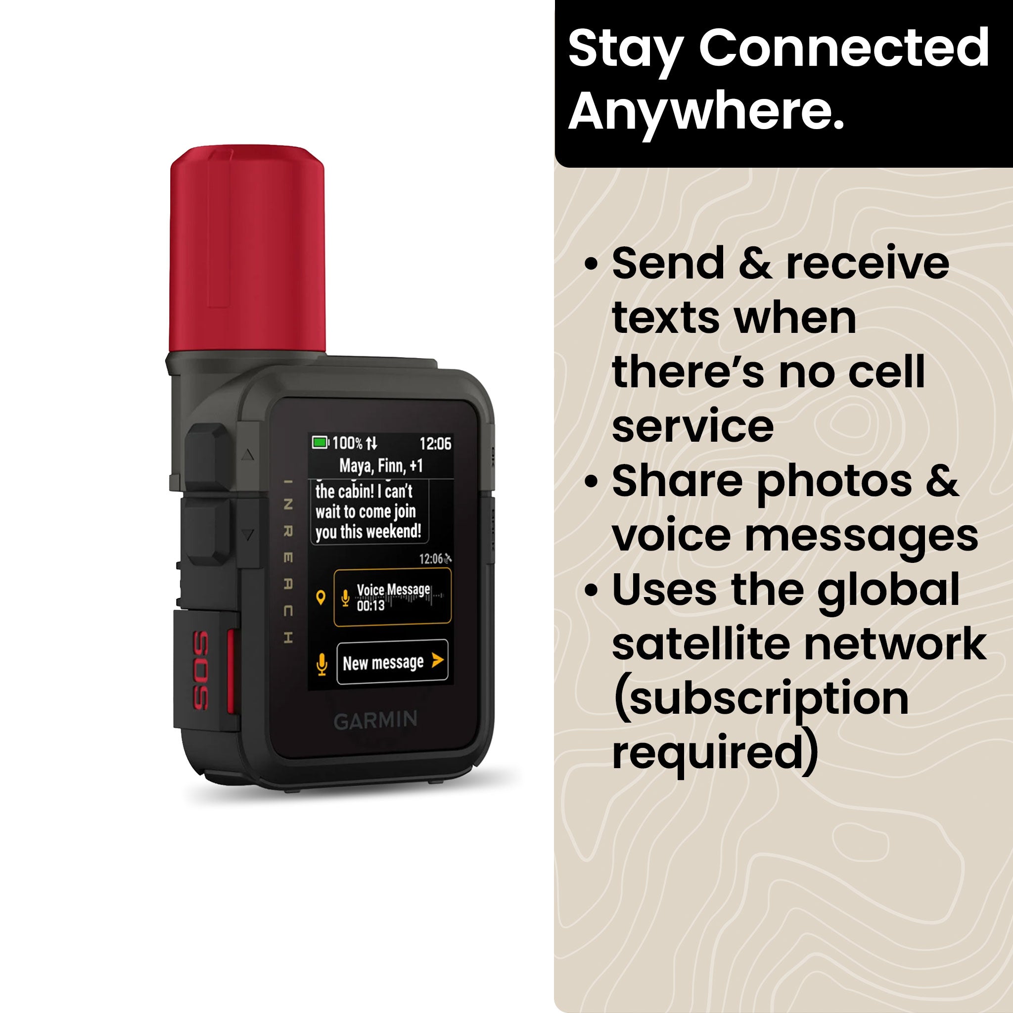 Garmin inReach mini 3 voice message and share photos