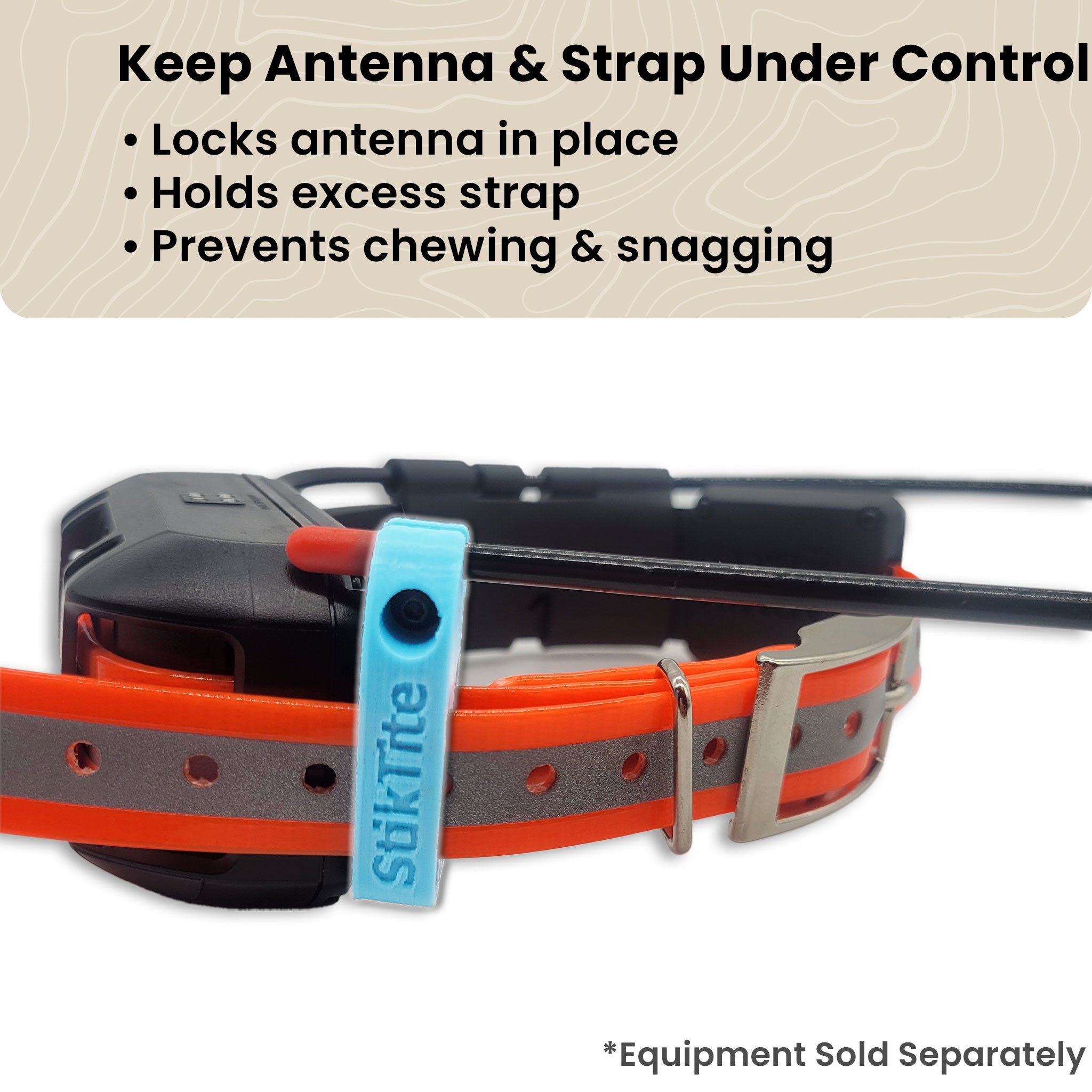 Lester's Stiktite Double Stack Collar Strap Holder on a Garmin TT25 Collar