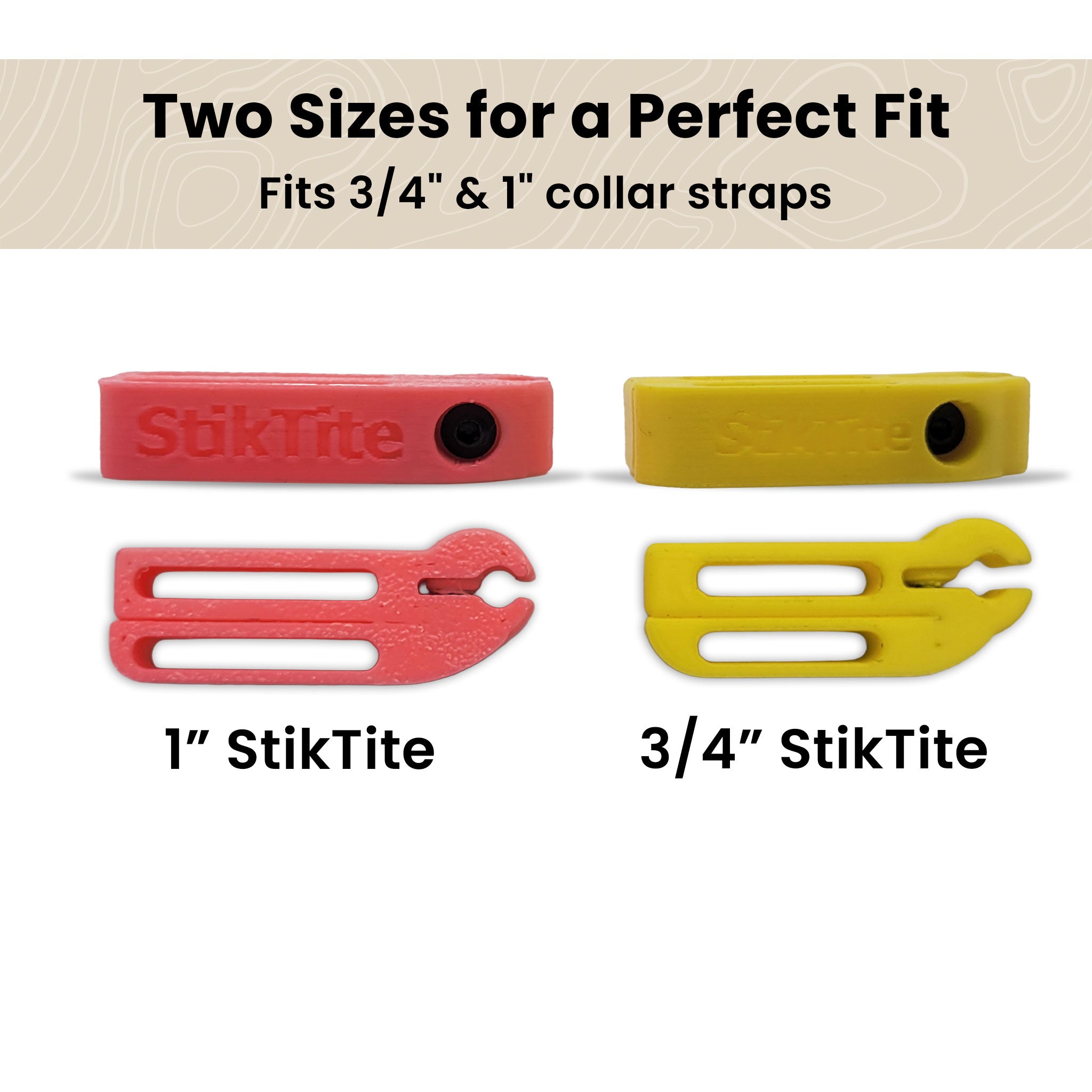 1" and 3/4" width for the Lester's Stiktite Double Stack Collar Strap Holder
