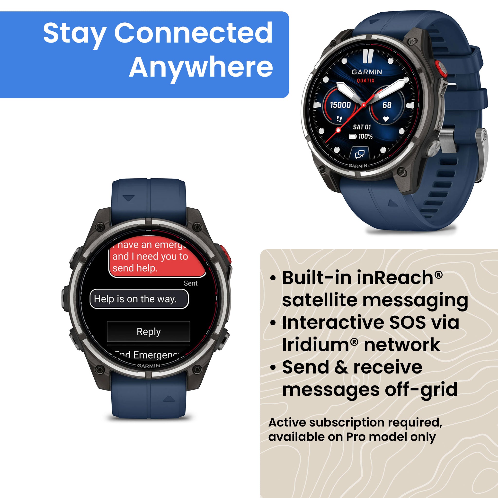 features of the Pro AMOLED version of the Garmin Quatix 8 Marine GPS Smartwatch
