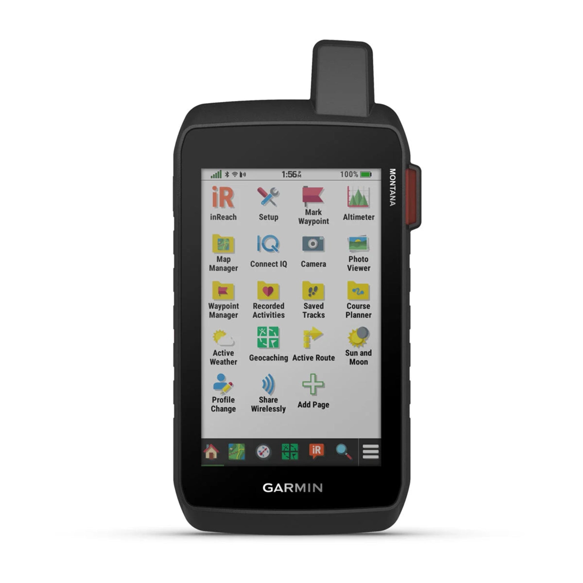 Garmin Montana 760i front facing app menu screen