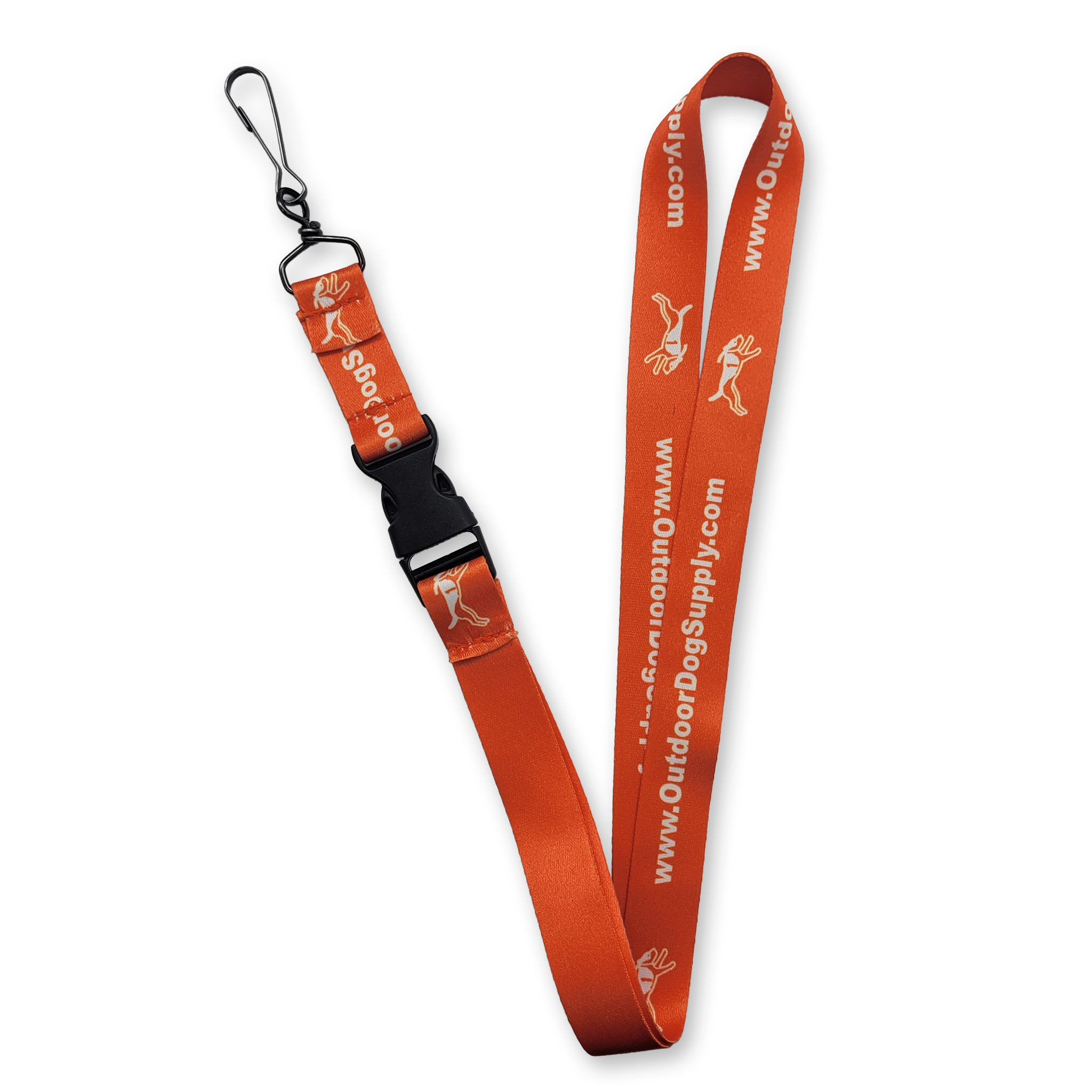 ODS premium orange lanyard with j hook