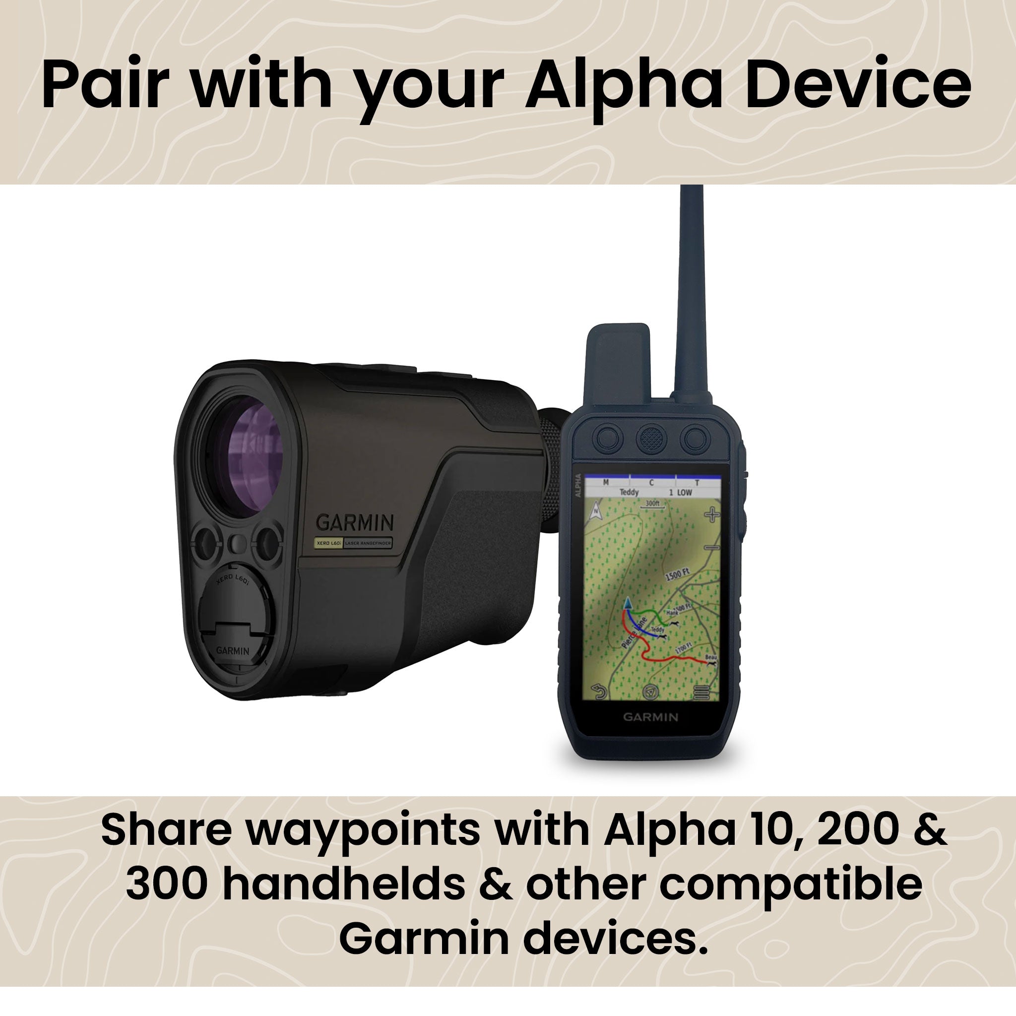 Garmin Xero® L60i Laser Rangefinder with Alpha 300 Handheld