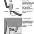 Instruction diagram showing how to attach seat bolt bracket for a vehicle seat, with labeled parts and two numbered steps on a white background.
