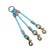 Heavy-duty, tangle-free 3-dog leash splitter- light blue