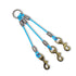 Heavy-duty, tangle-free 3-dog leash splitter- light blue