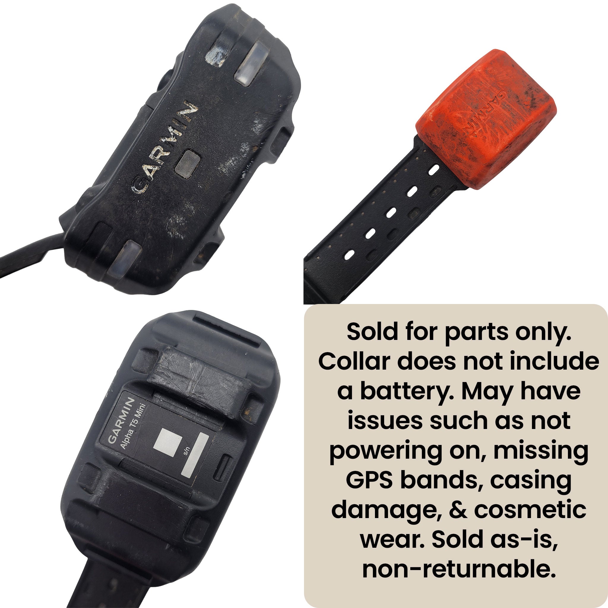 Garmin T5 Mini Dog Tracking Collar – Parts Only No Battery (Non-Working)