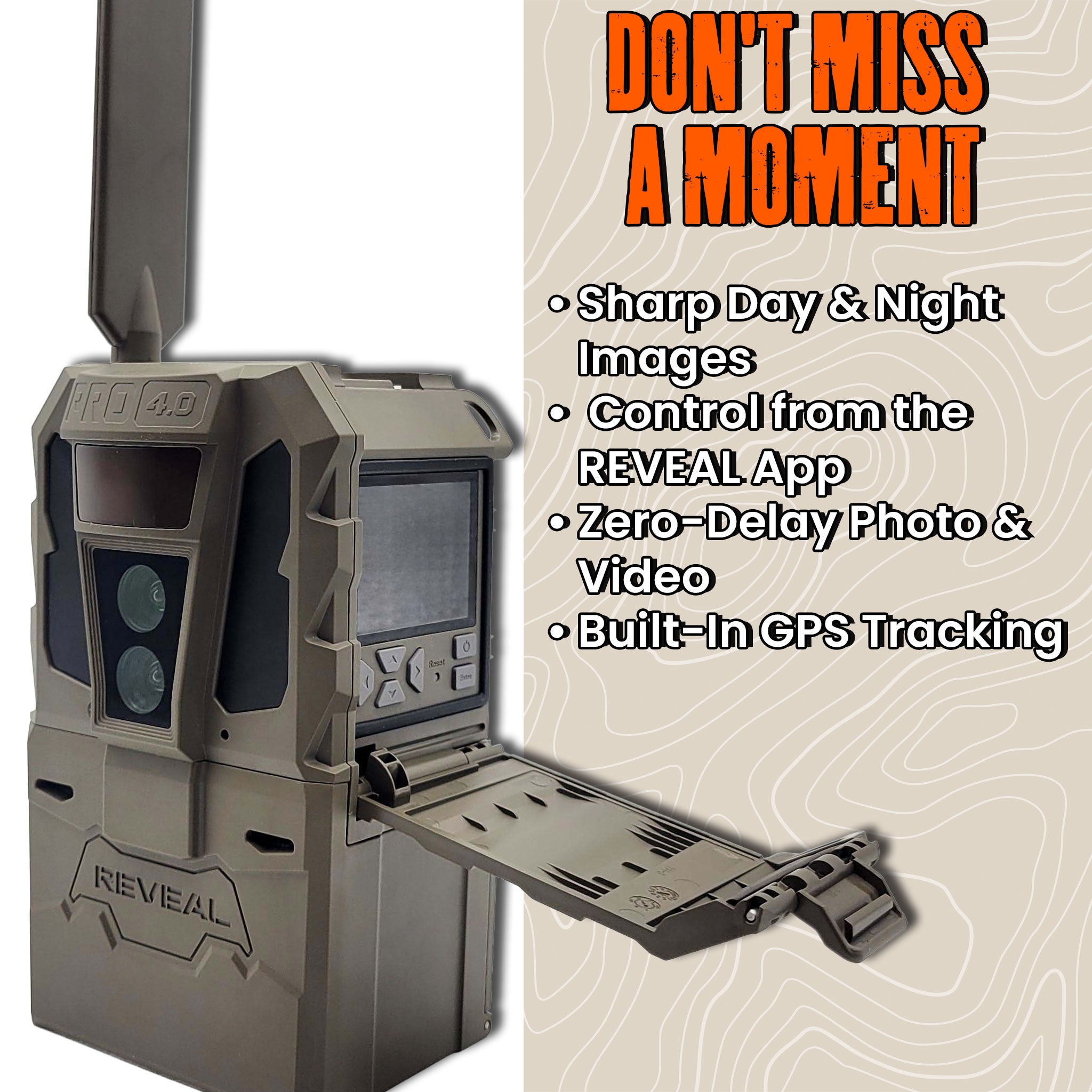key features on the tactacam 4.0 PRO game and trail camera