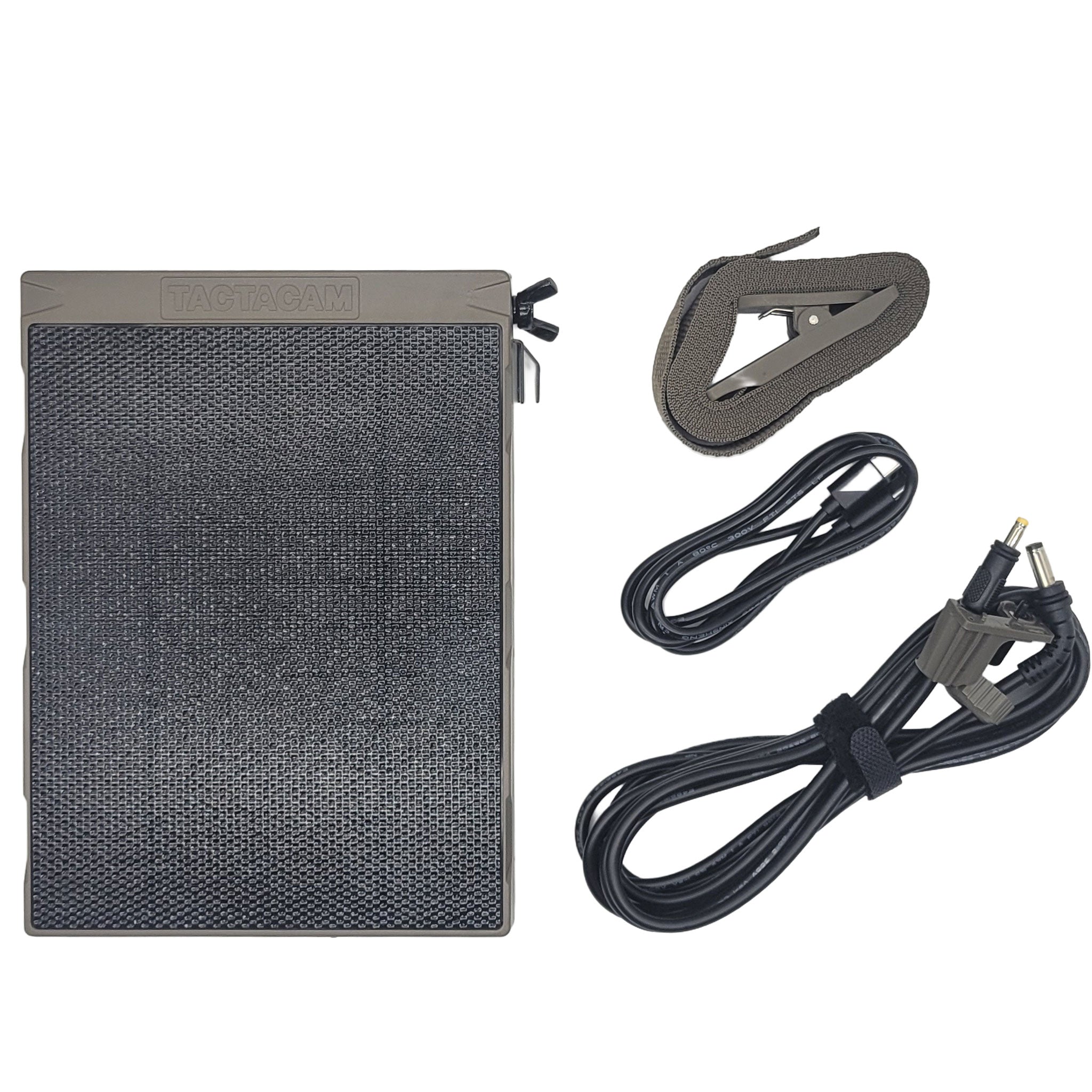 tactacam R5 solar panel with strap, type C USB cord and adapter