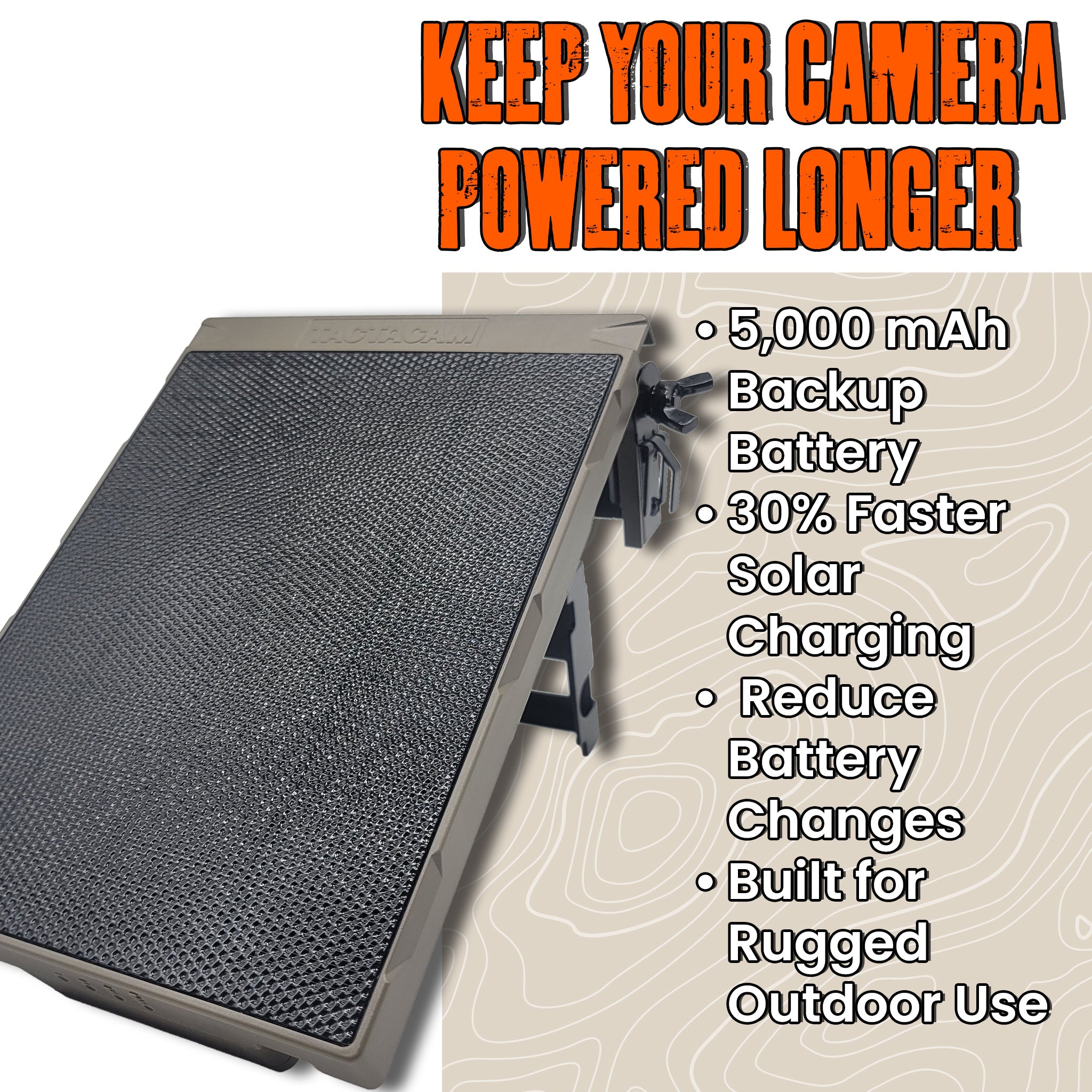 key feature of the tactacam R5 solar panel for REVEAL cameras