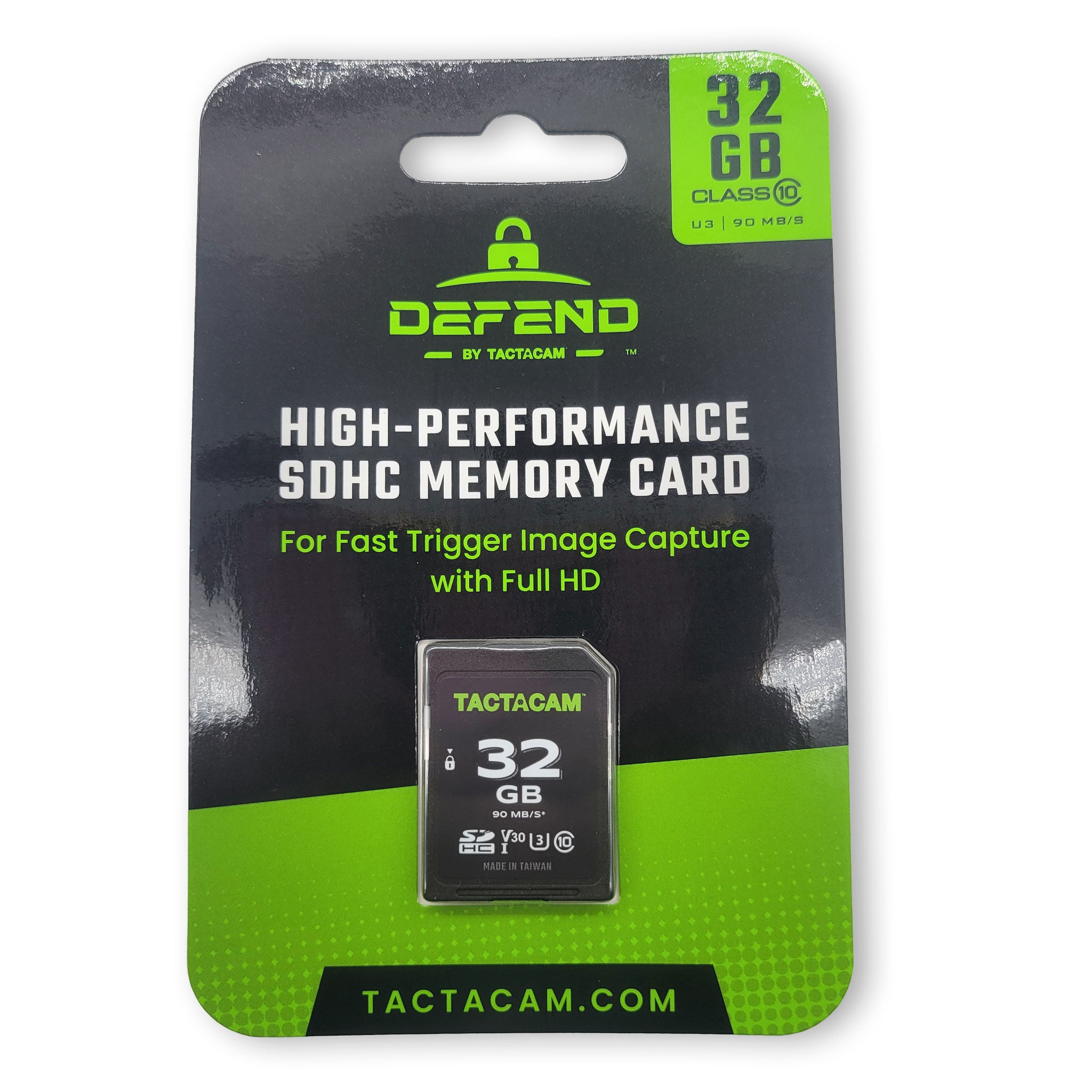 Tactacam DEFEND High-Performance SD card in package