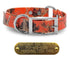 1" Pattern Premium Glow Tuff Center Ring Dog Collar with Brass Name Plate