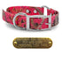1" Pattern Premium Glow Tuff Center Ring Dog Collar with Brass Name Plate