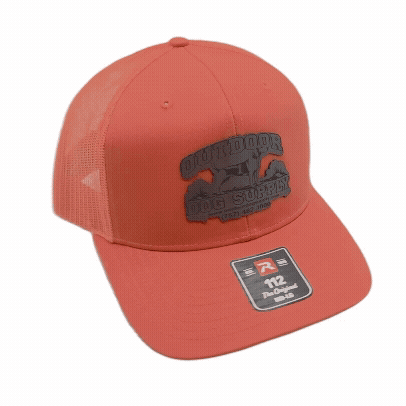 360 view of orange richardson 112 Outdoor Dog Supply Trucker hat