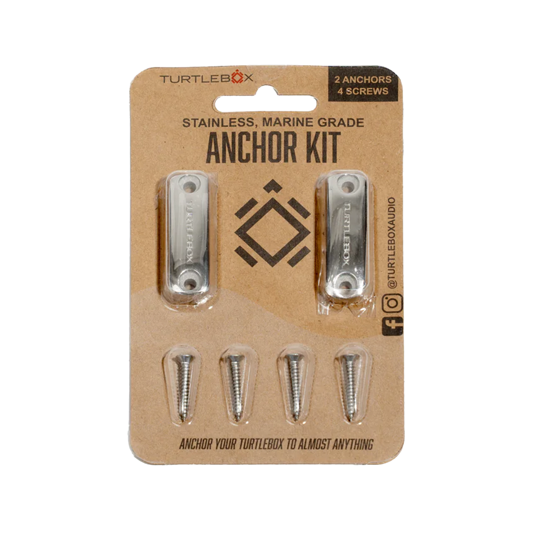 Turtlebox Stainless Anchor Kit in package