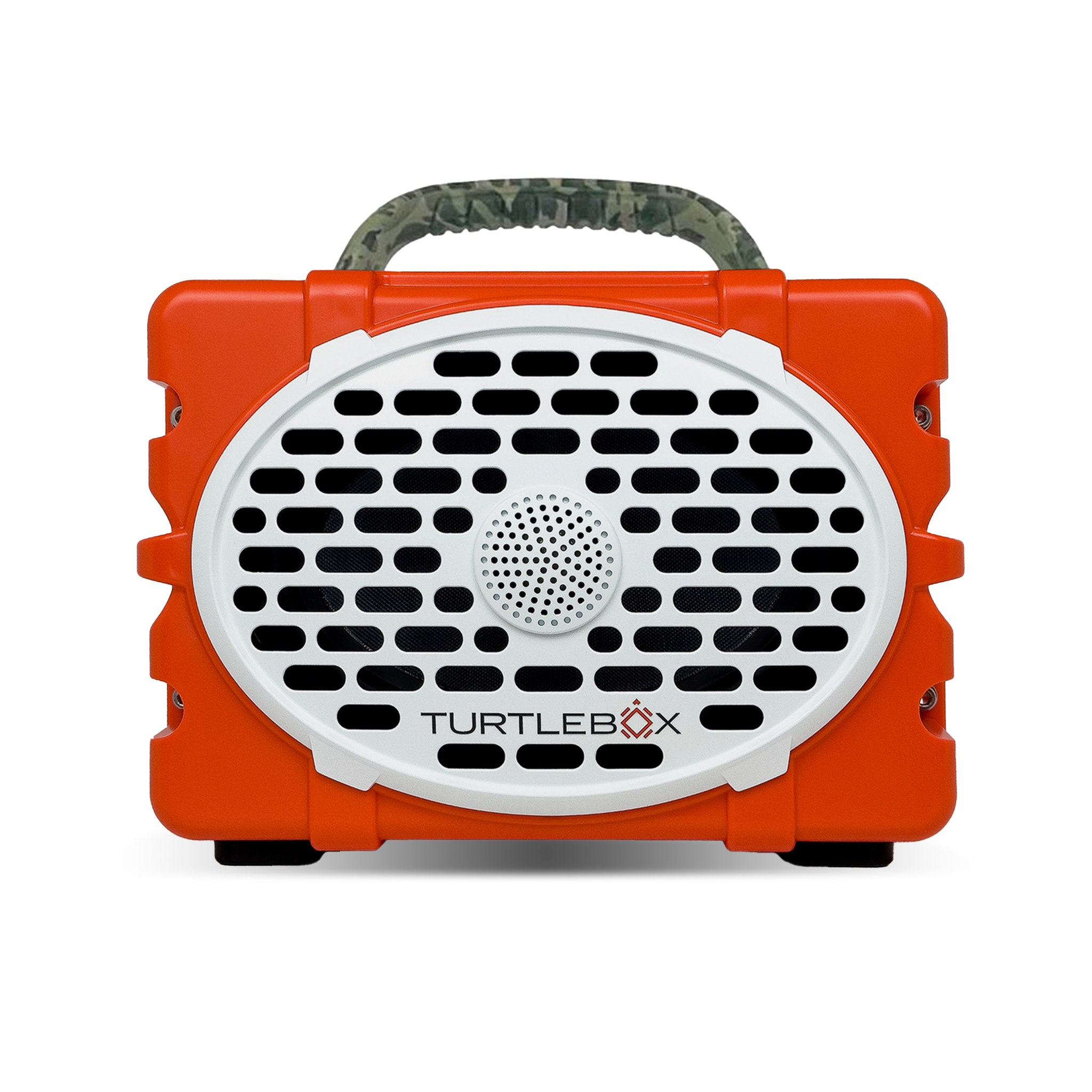 Turtlebox Original Gen 3 Rugged Portable Outdoor Speaker orange with camo handle