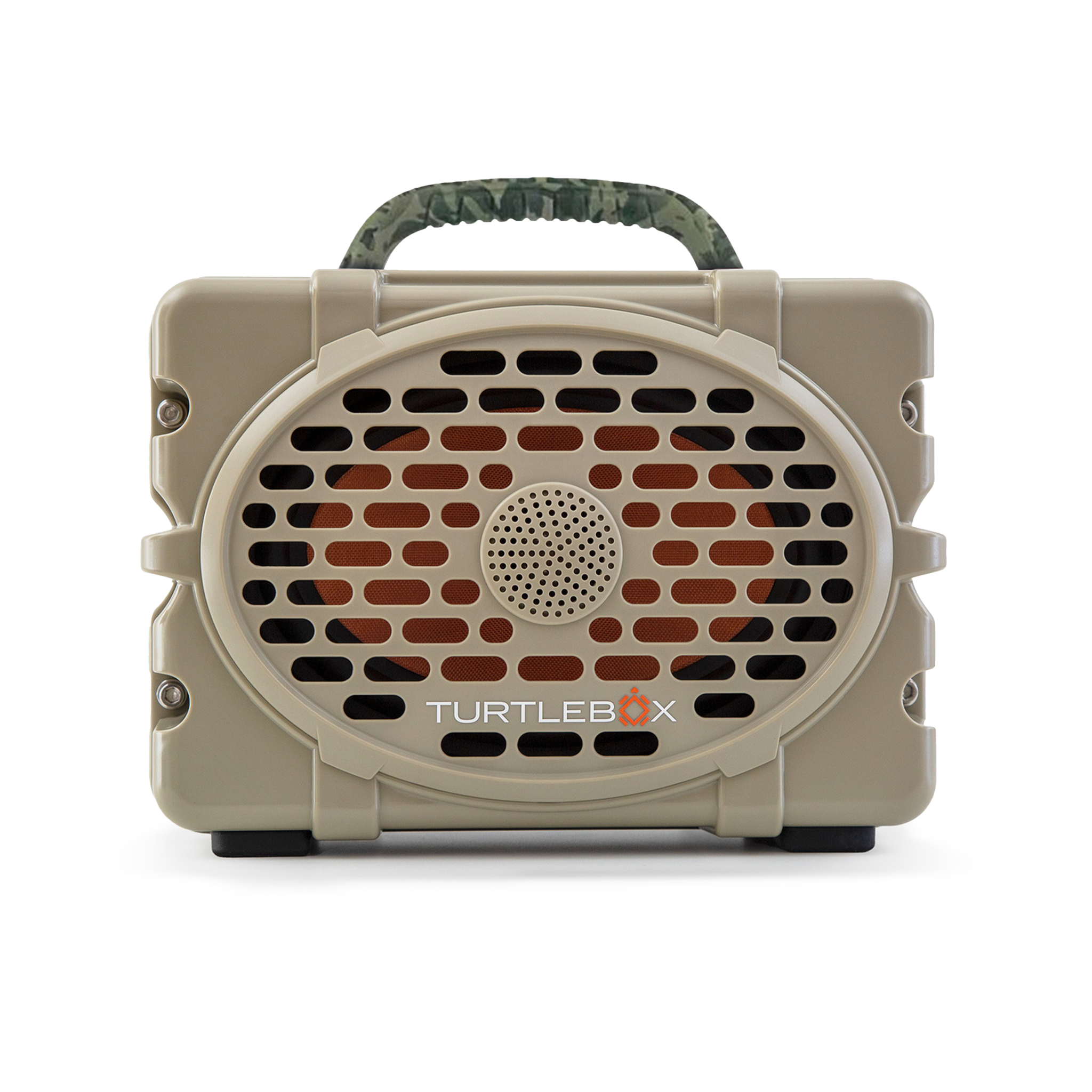 Turtlebox Original Gen 3 Rugged Portable Outdoor Speaker tan with camo handle