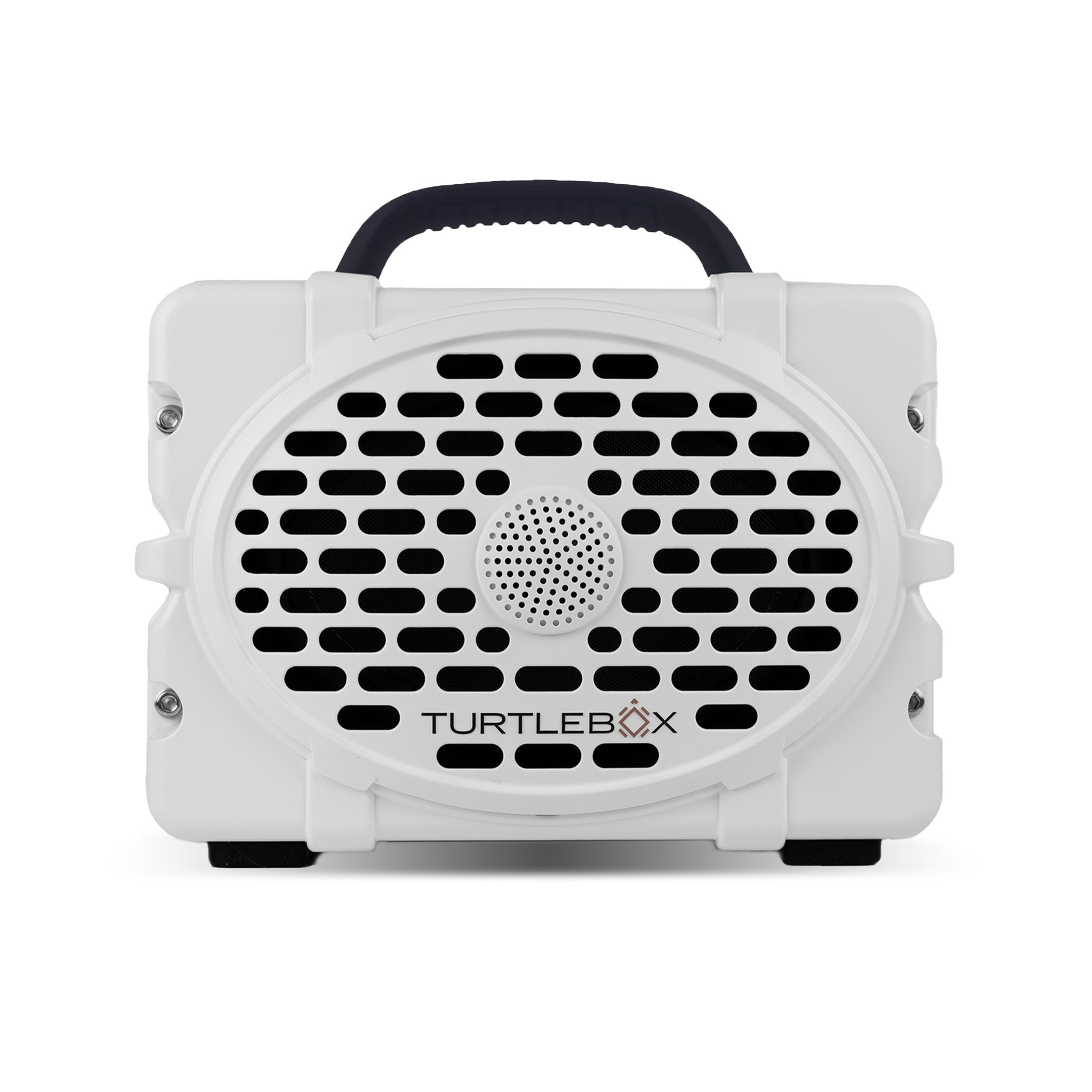 Turtlebox Original Gen 3 Rugged Portable Outdoor Speaker white with black handle