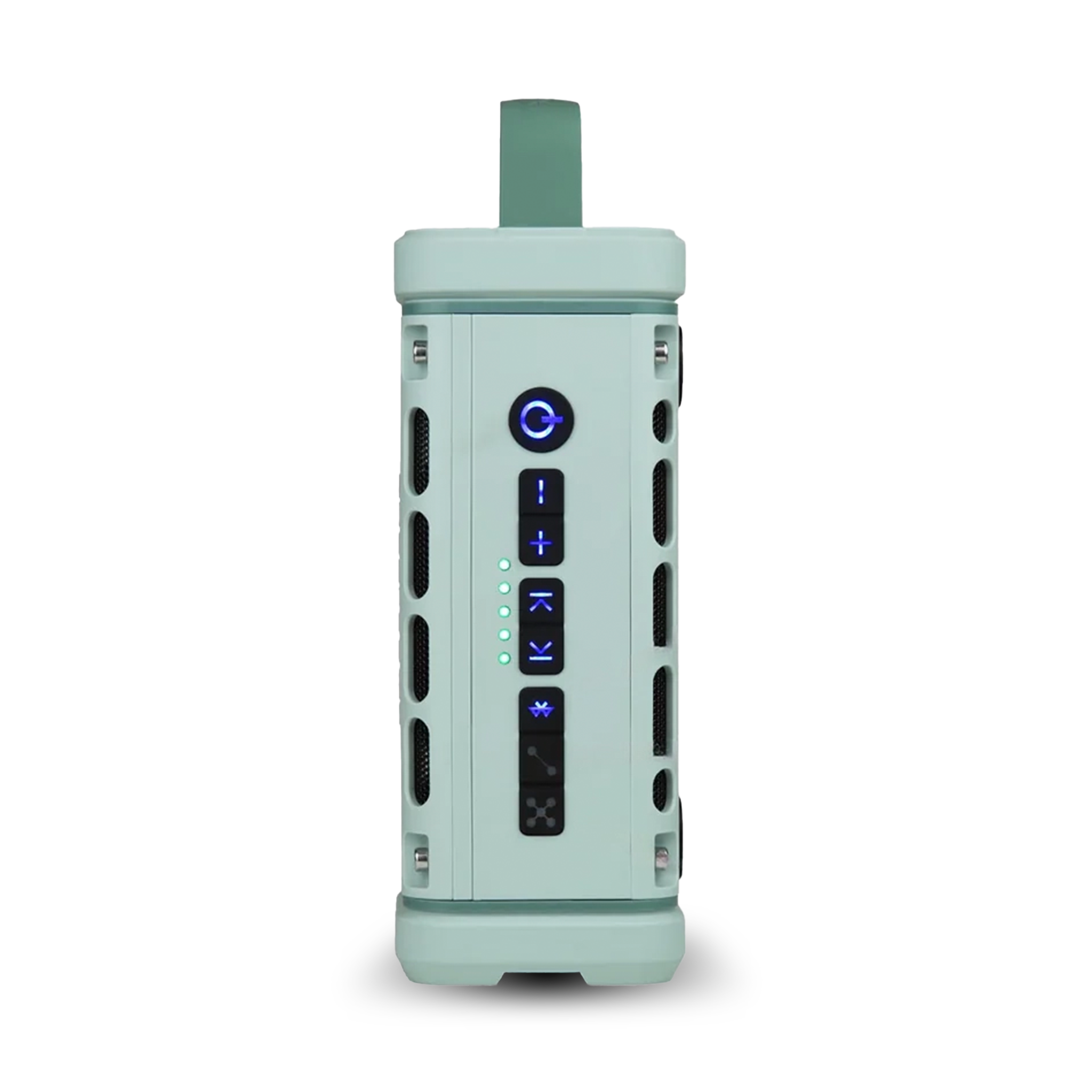 power, volume, and bluetooth buttons on Turtlebox Ranger Rugged Portable Outdoor Speaker