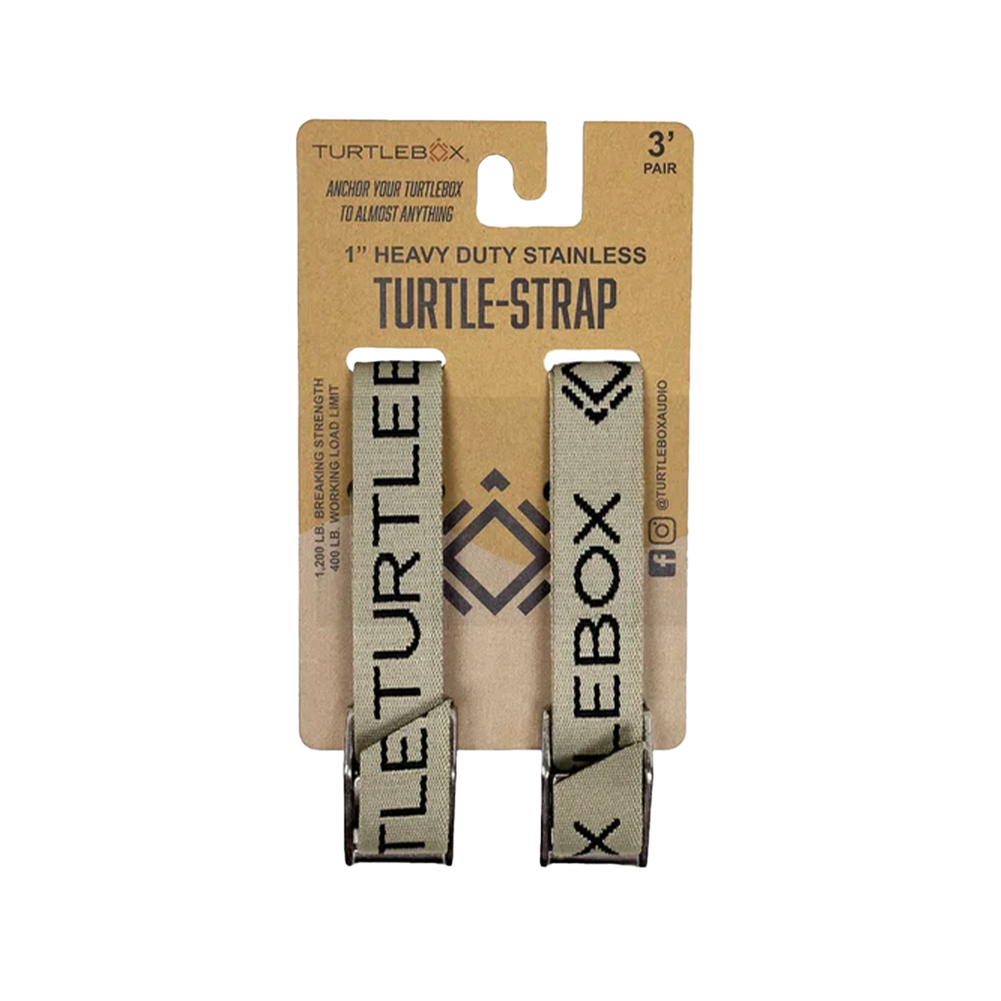 Turtlebox Tie-down Strap Kit tan