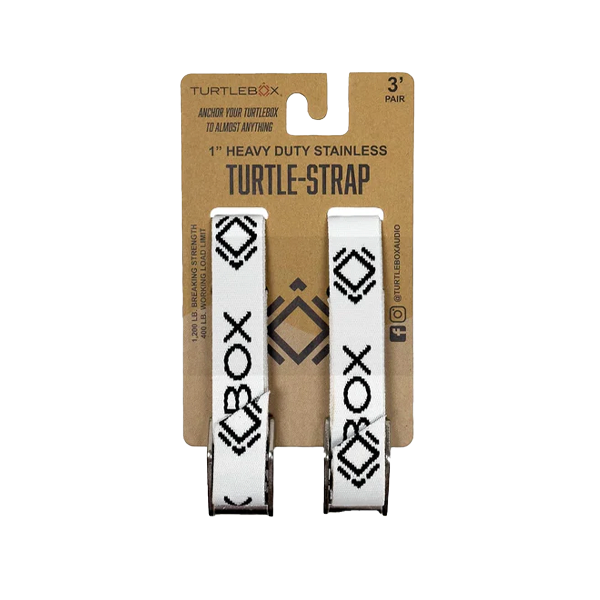 Turtlebox Tie-down Strap Kit white