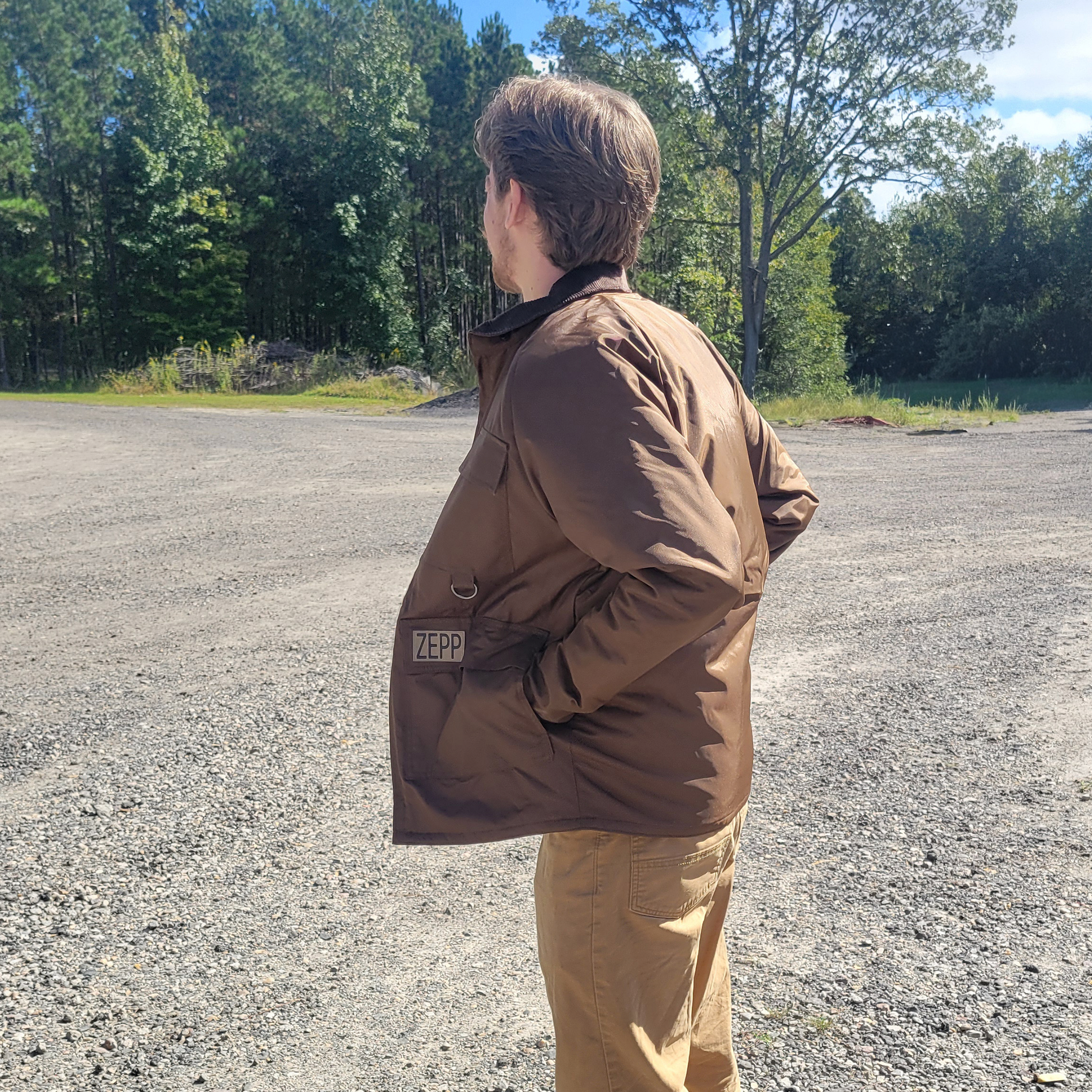 Back view of classic zepp jacket