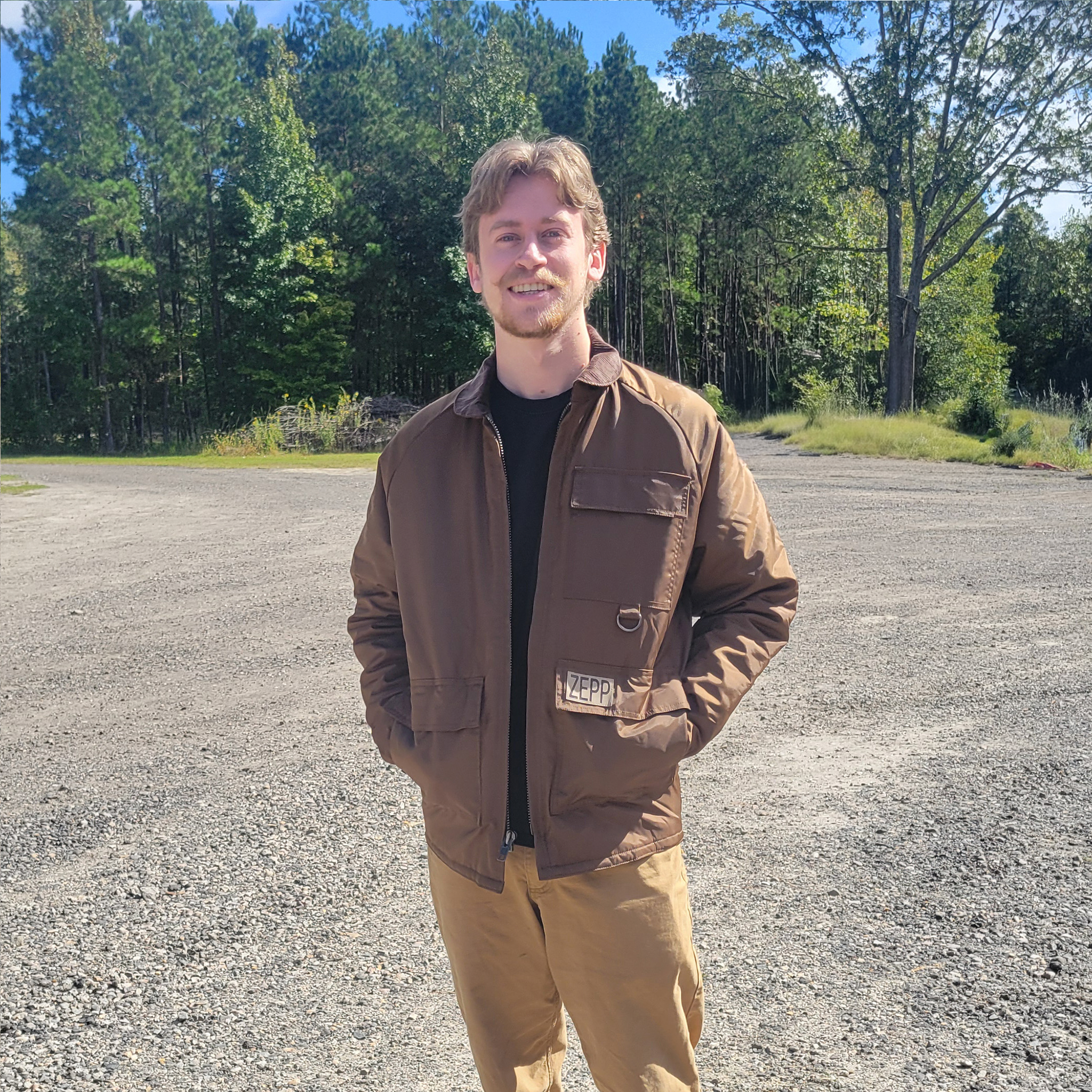 blayne wearing classic zepp jacket
